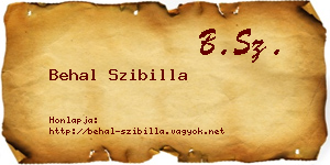 Behal Szibilla névjegykártya