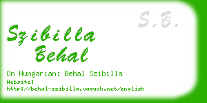 szibilla behal business card